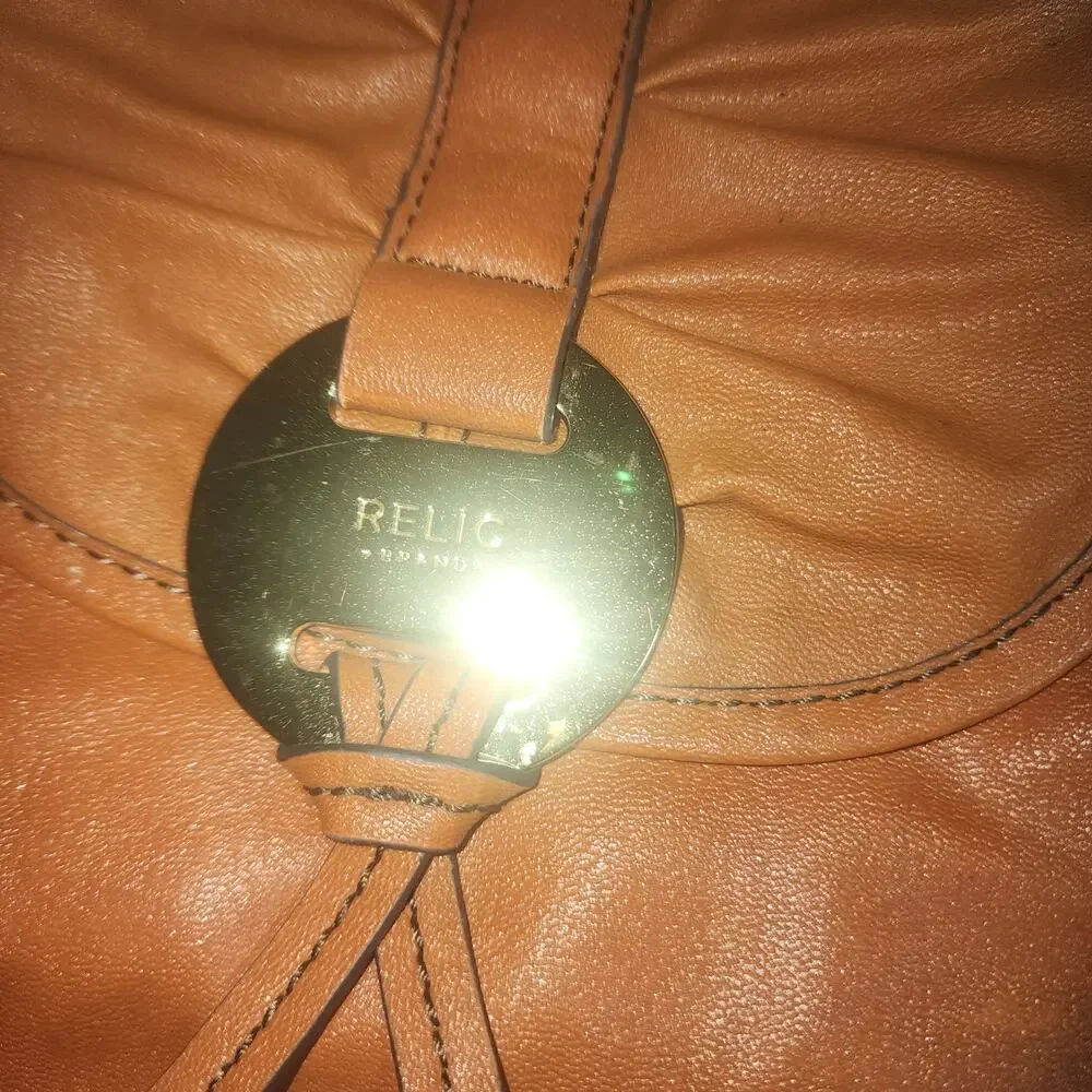 RELIC EUC ORANGE FX LEATHER SATCHEL BAG